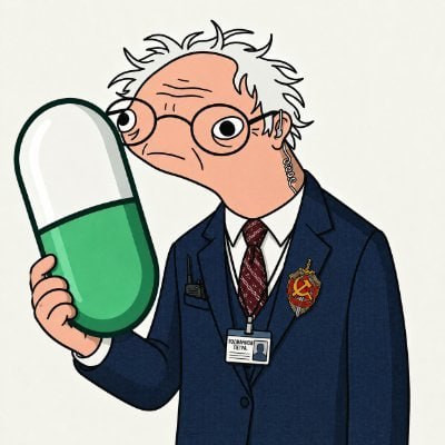Burnie Senders holding a green capsule